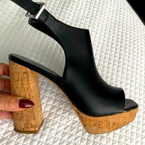 Charles David open toe shoes Black Sz 7 like new!